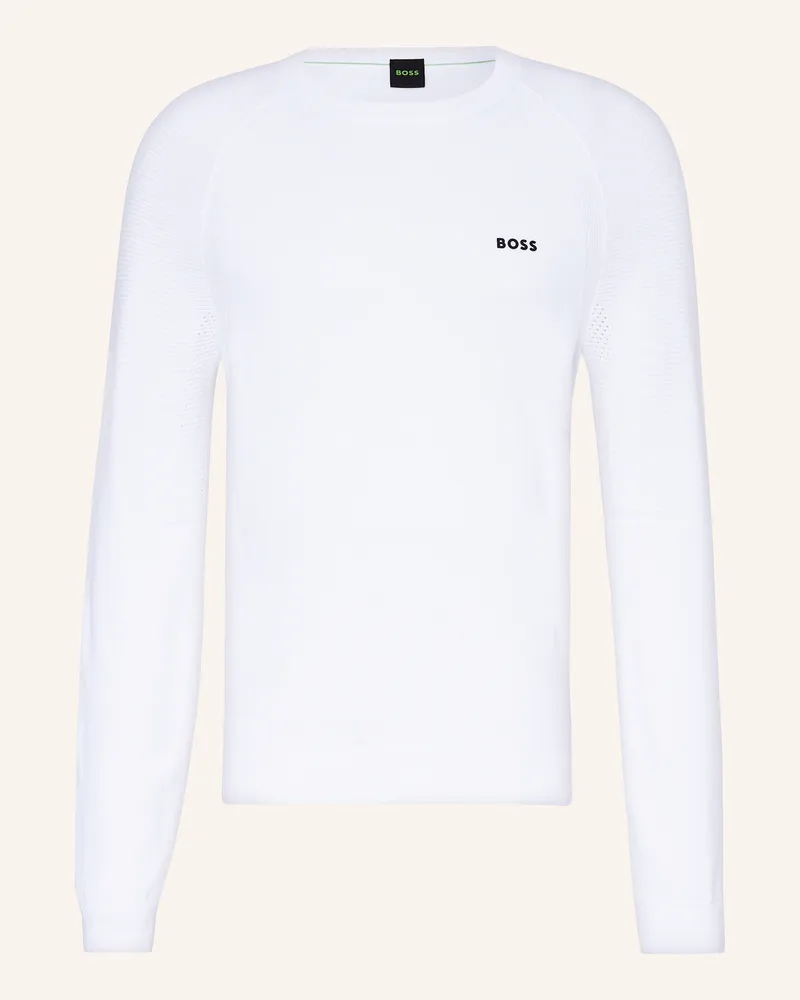 HUGO BOSS Pullover PERFORM MAX Weiss