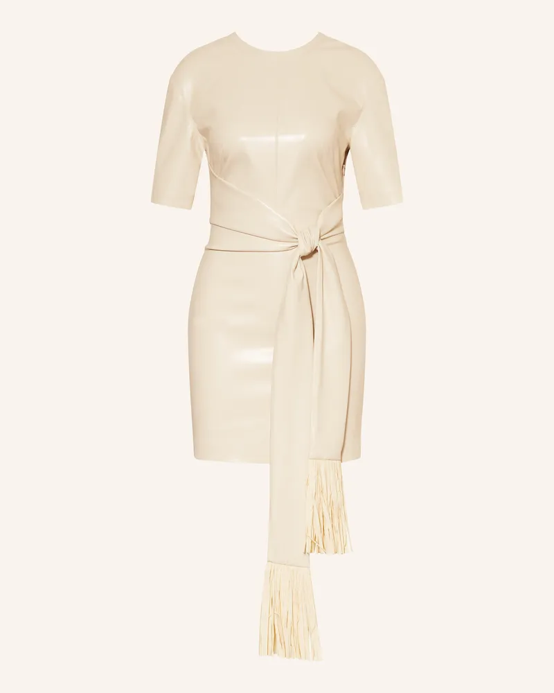 Nanushka Kleid MARYL in Lederoptik Creme