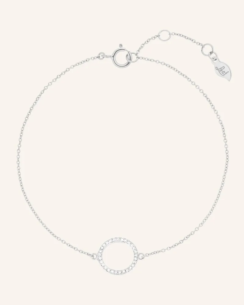 Leaf Armband CIRCLE mit Diamanten Silber