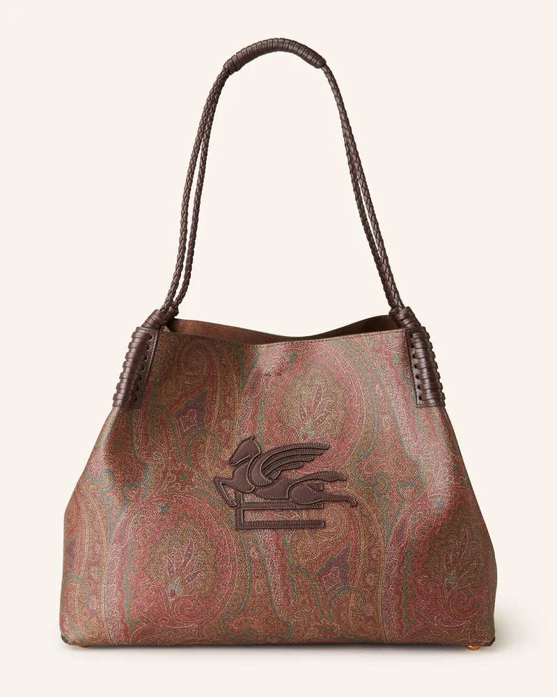 Etro Shopper MEDIUM mit Pouch Dunkelbraun