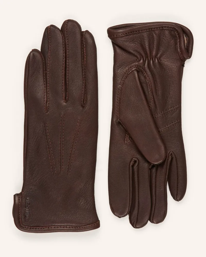 Hestra Lederhandschuhe Rachel braun Dunkelbraun