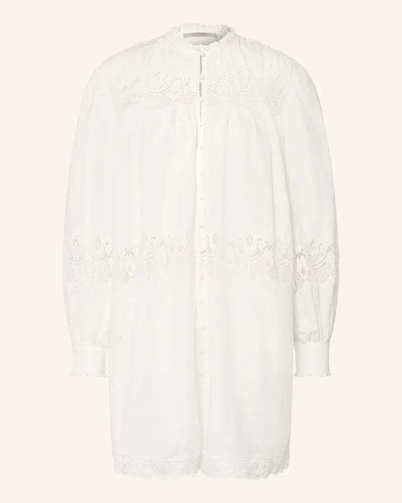 AllSaints Kleid Talisa Mit Spitze Und Rüschen weiss Weiss
