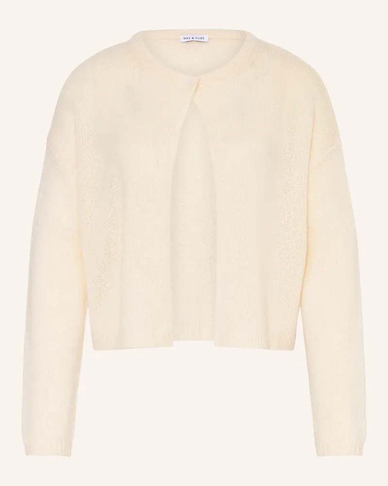Mrs & HUGS Strickjacke aus Cashmere Ecru