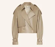 Trench-Jacke aus Leder