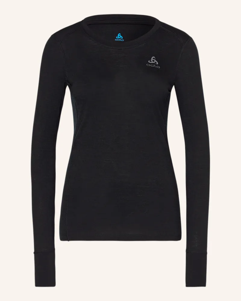 Odlo Funktionswäsche-Shirt Natural Merino 200 Aus Merinowolle schwarz Schwarz