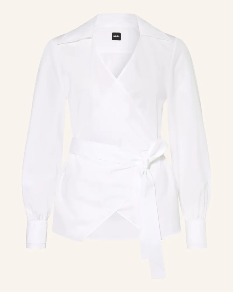 HUGO BOSS Wickelbluse Bekania weiss Weiss