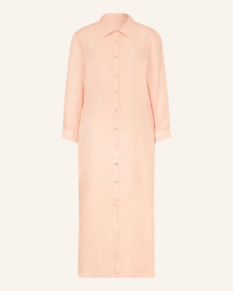 120% Lino Hemdblusenkleid Aus Leinen rosa Rosa