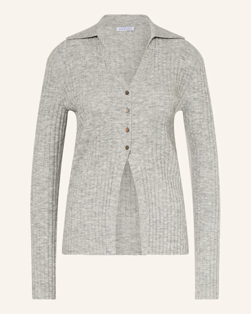 Mrs & HUGS Strickjacke grau Hellgrau
