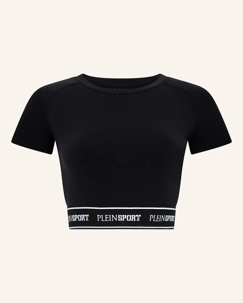 Philipp Plein Plein Sport Fleece Cropped T-Shirt schwarz Schwarz