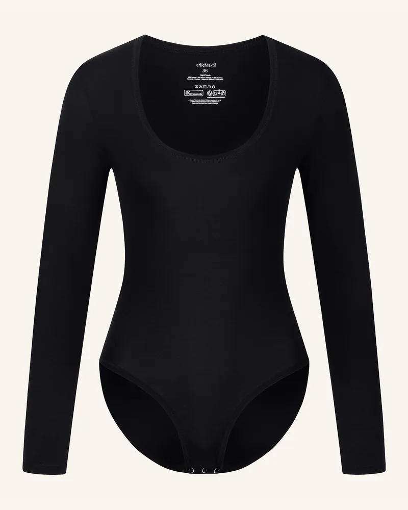 Ehrlich Textil Light Touch Langarm Body Aus Weichem Lyocell schwarz Schwarz