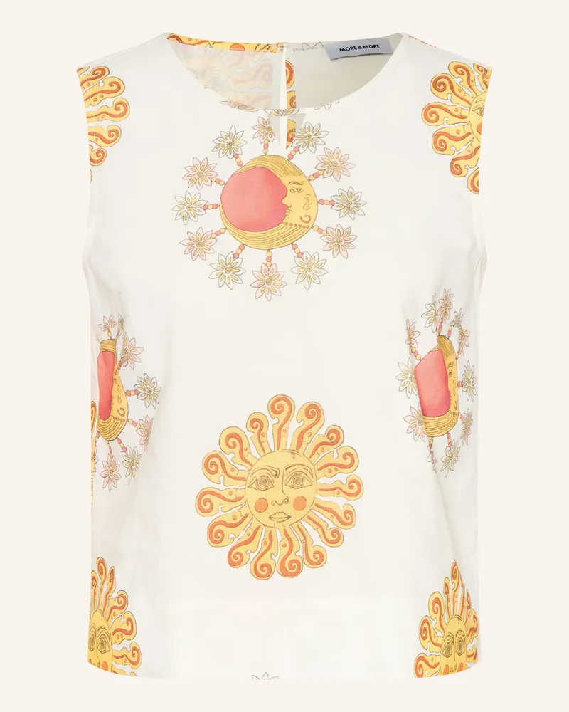 More & More Blusentop Mit Cut-Out weiss Creme