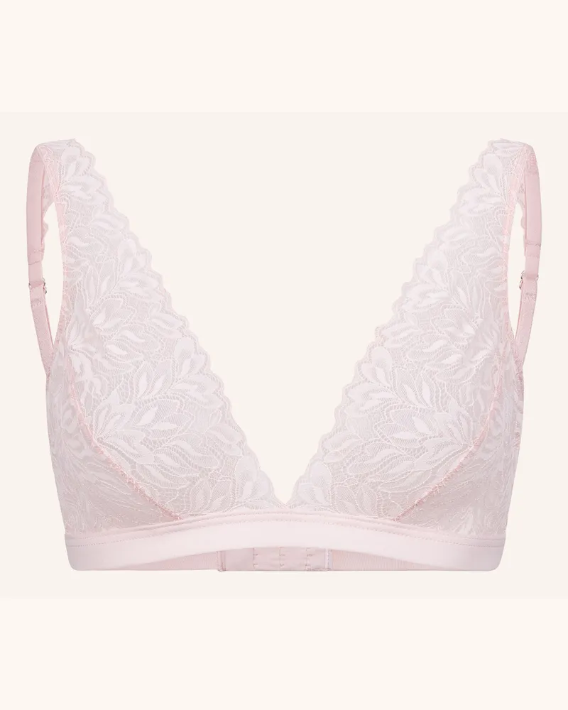 Ehrlich Textil Dreamy Lace Bügelloser Plunge Bh Große Cups Mittlerer Halt Aus Nachhaltiger Spitze - Verstellbare Träger beige Rosa