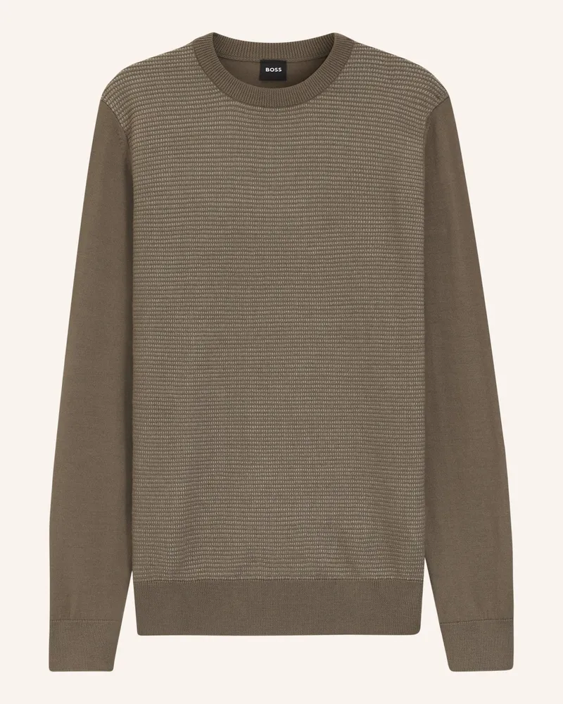 HUGO BOSS Pullover H-HINCLUSO_IN Regular Fit Braun