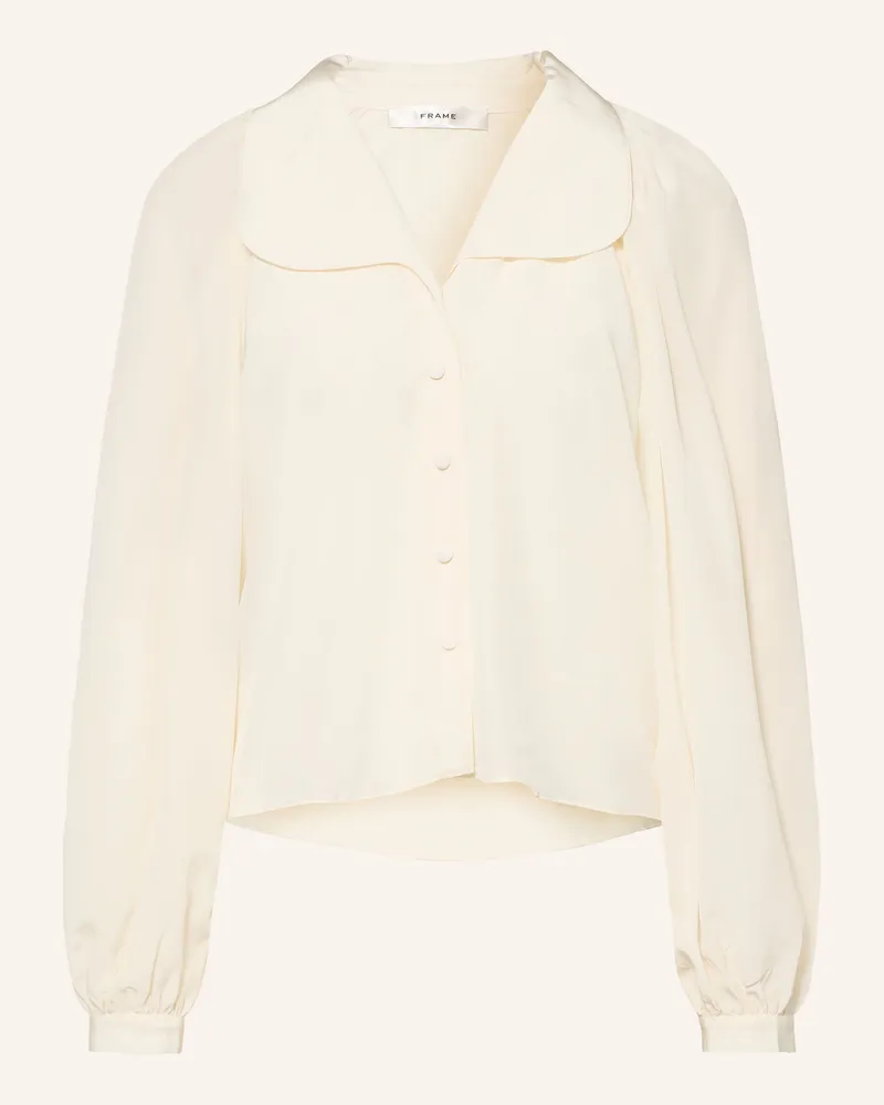 Frame Denim Seidenbluse The Silk Gala Shirt weiss Creme