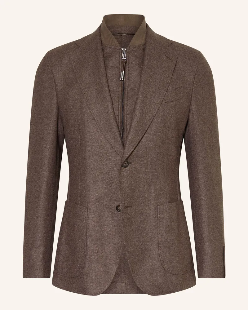 windsor. Sakko TRIENT Shaped Fit mit herausnehmbarer Blende Dunkelbraun