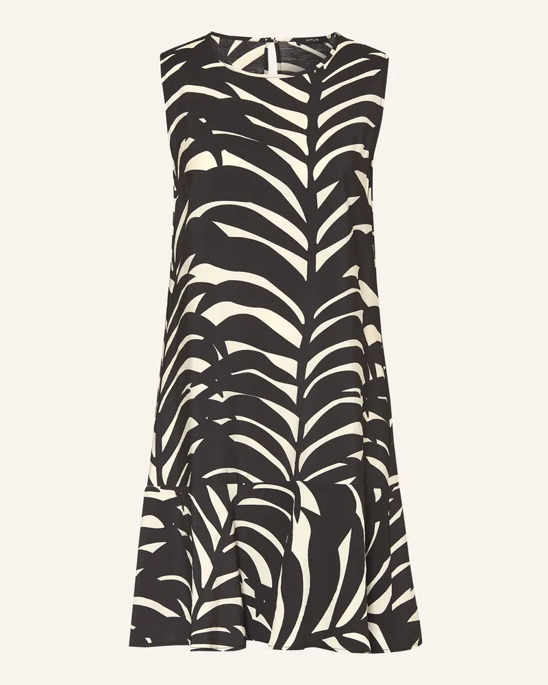 OPUS Kleid Wenola Leaves schwarz Schwarz