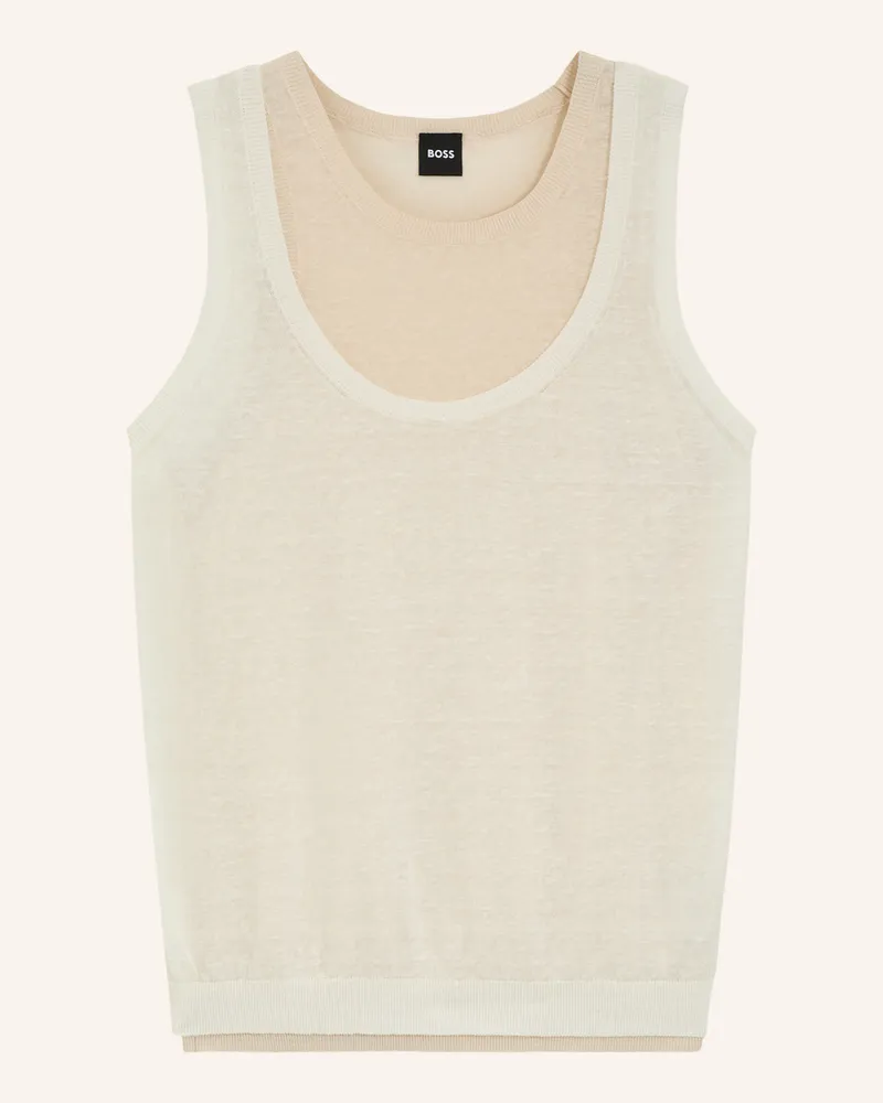 HUGO BOSS Casual Top Firasolex beige Weiss