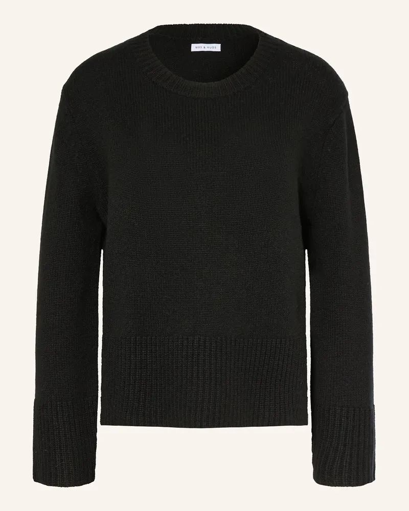 Mrs & HUGS Cashmere-Pullover Schwarz