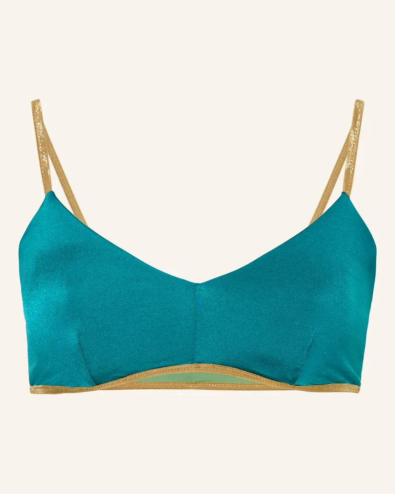 MYMARINI Bralette-Bikini-Top CLASSIC SHINE zum Wenden mit UV-Schutz 50 Türkis
