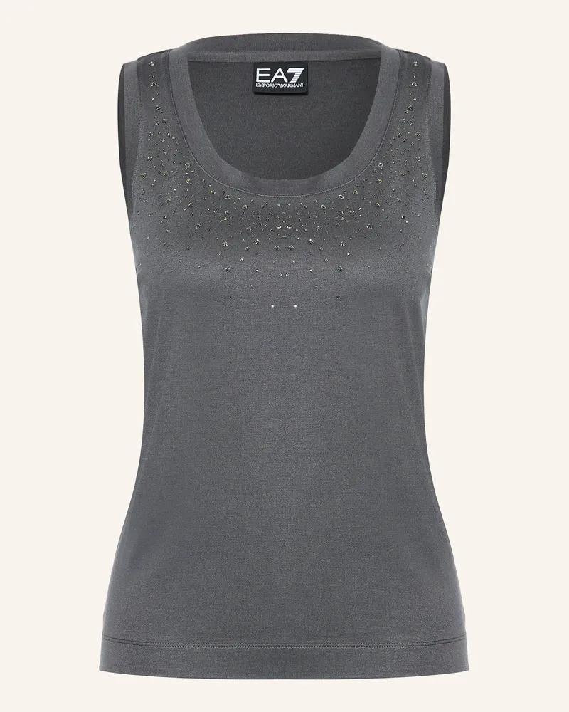 EA7 Top mit Schmucksteinen Dunkelgrau