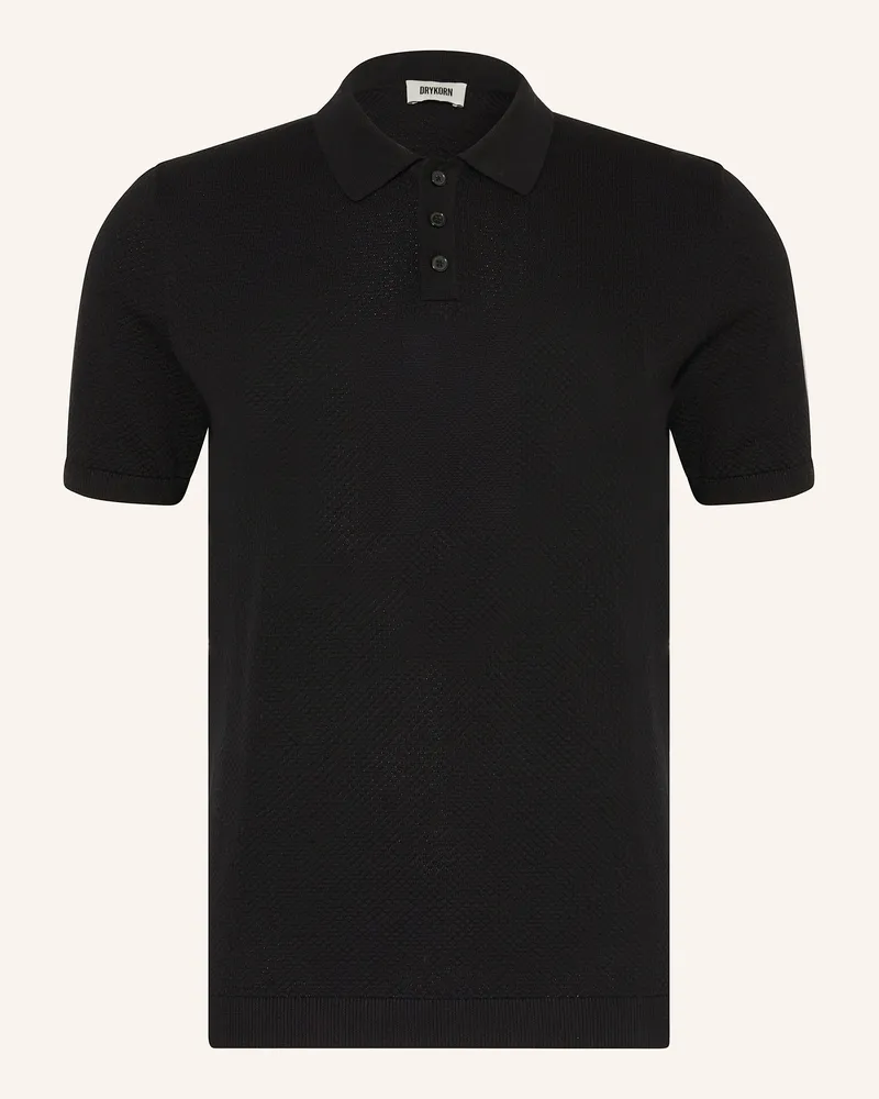 Drykorn Strick-Poloshirt Triton Regular Fit schwarz Schwarz