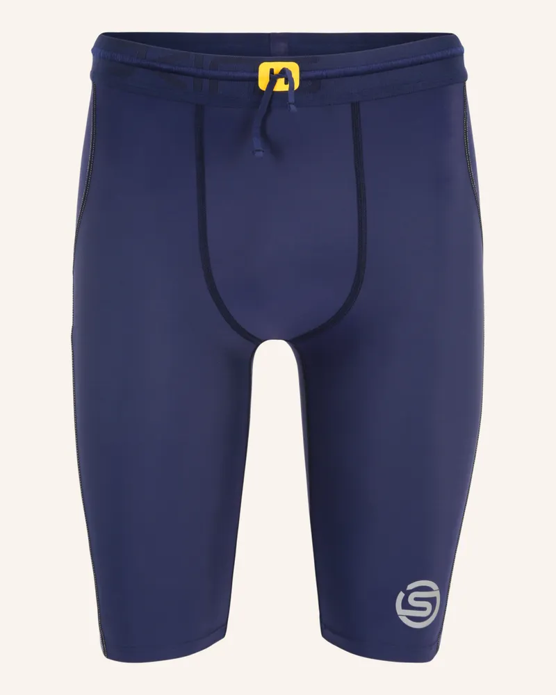 Skins Kompressionshose s3 Half Tights blau Dunkelblau