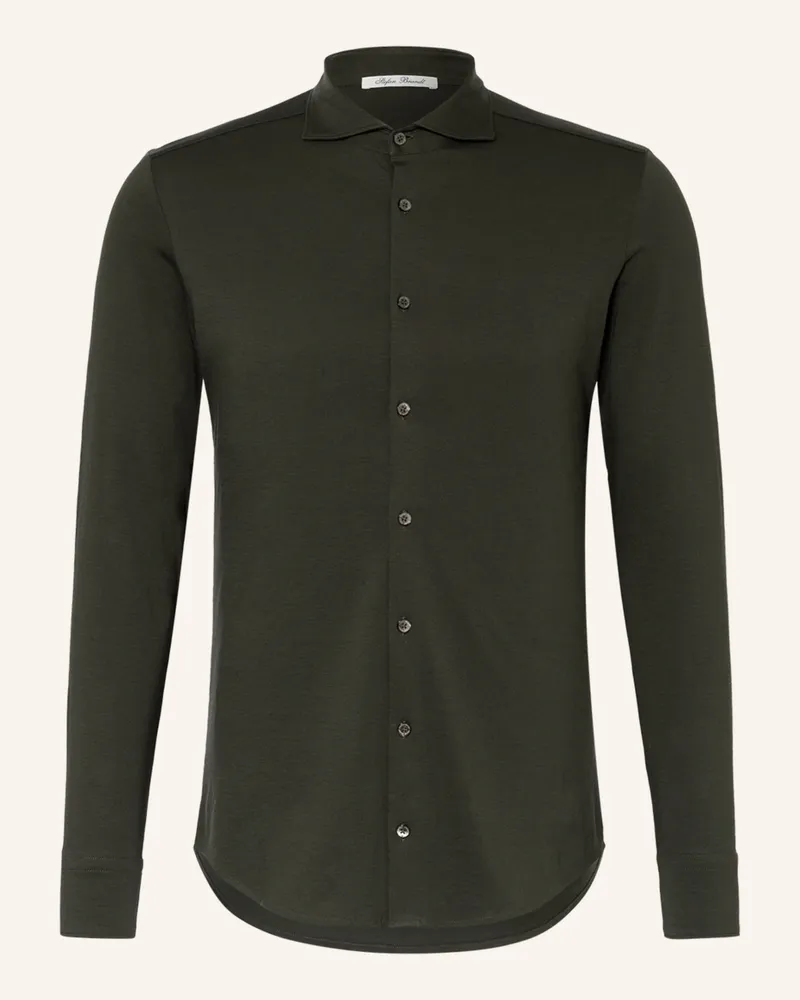 Stefan Brandt Jerseyhemd OTIS Slim Fit Dunkelgrün