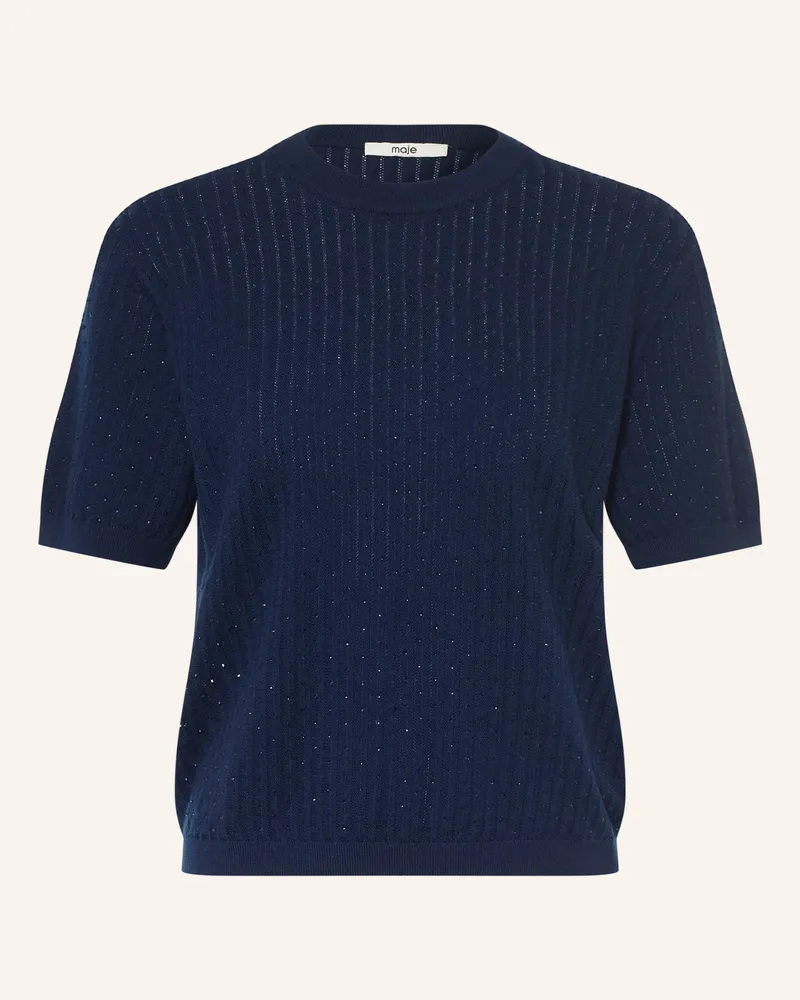 Maje Strickshirt Mit Schmucksteinen blau Dunkelblau