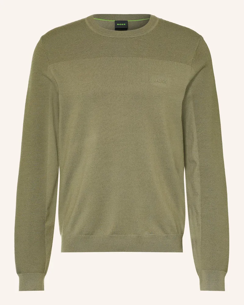 HUGO BOSS Pullover Momentum-X gruen Oliv