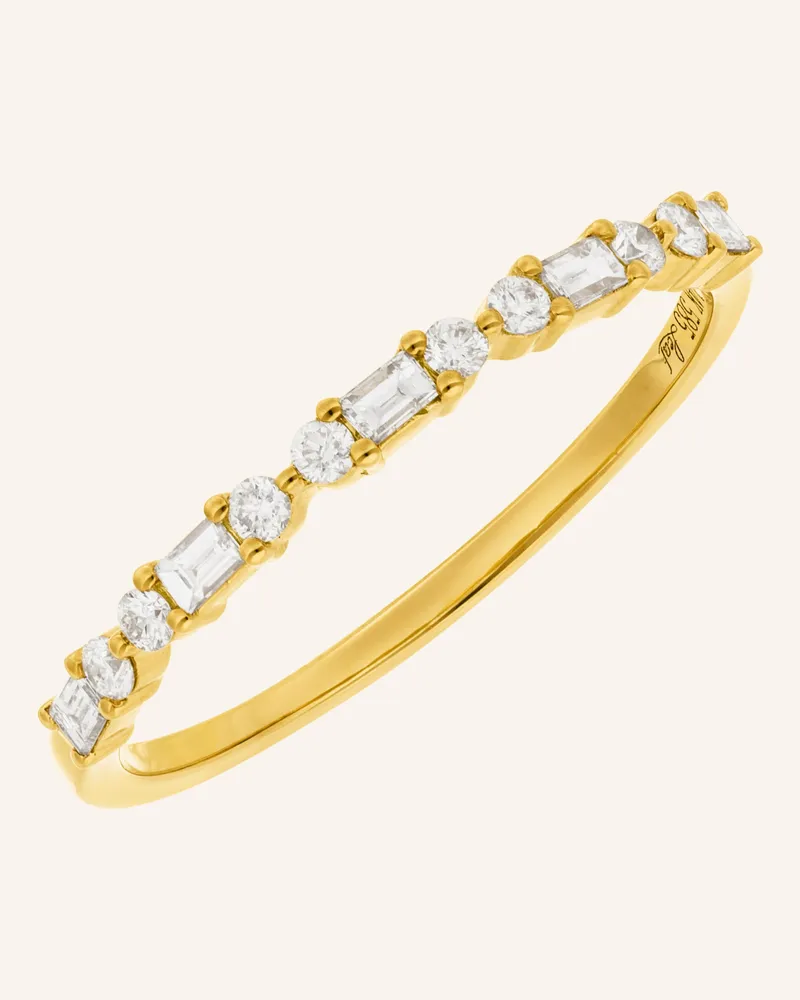 Leaf Ring BAQUETTE aus 14 Karat Gelbgold mit Diamanten Gold
