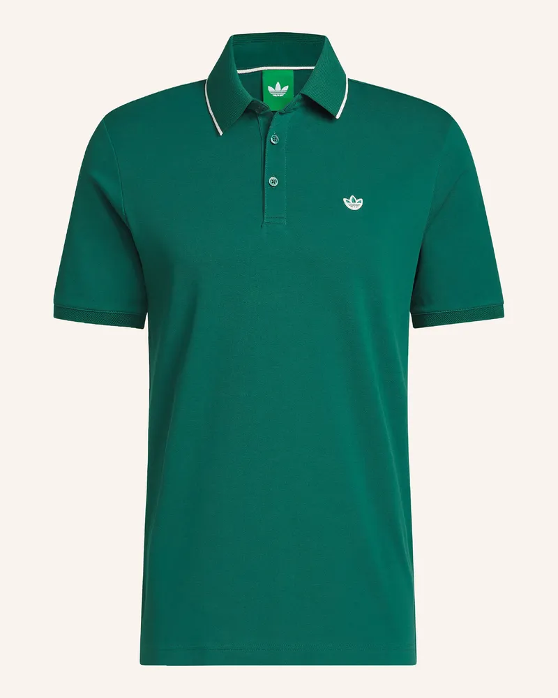 adidas Piqué-Poloshirt Original Twistknit Trefoil gruen Dunkelgrün