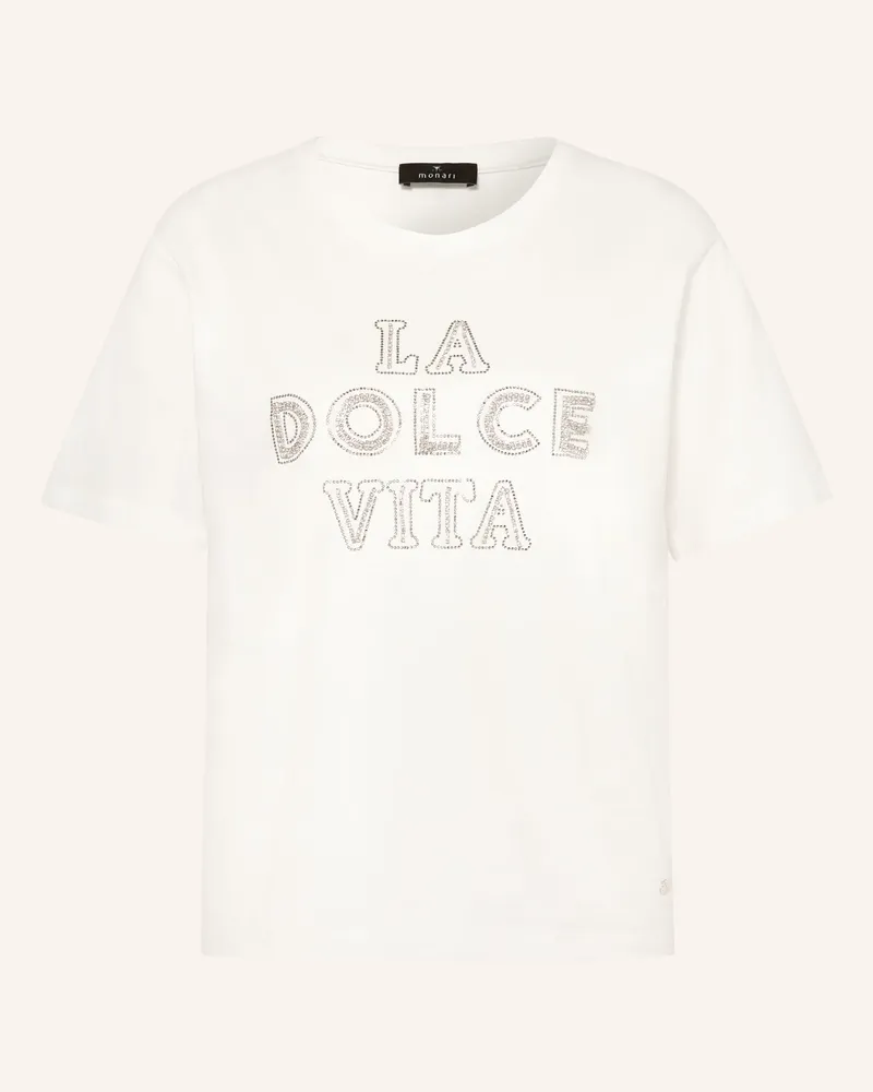 monari T-Shirt mit Schmucksteinen Weiss