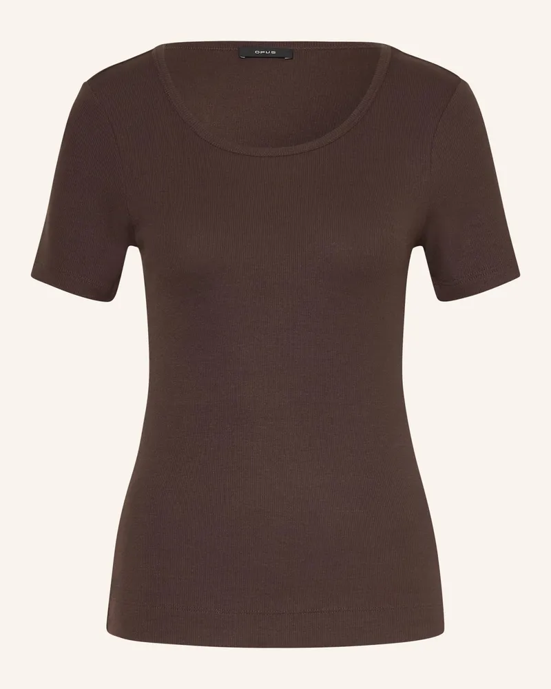 OPUS T-Shirt Safin braun Dunkelbraun