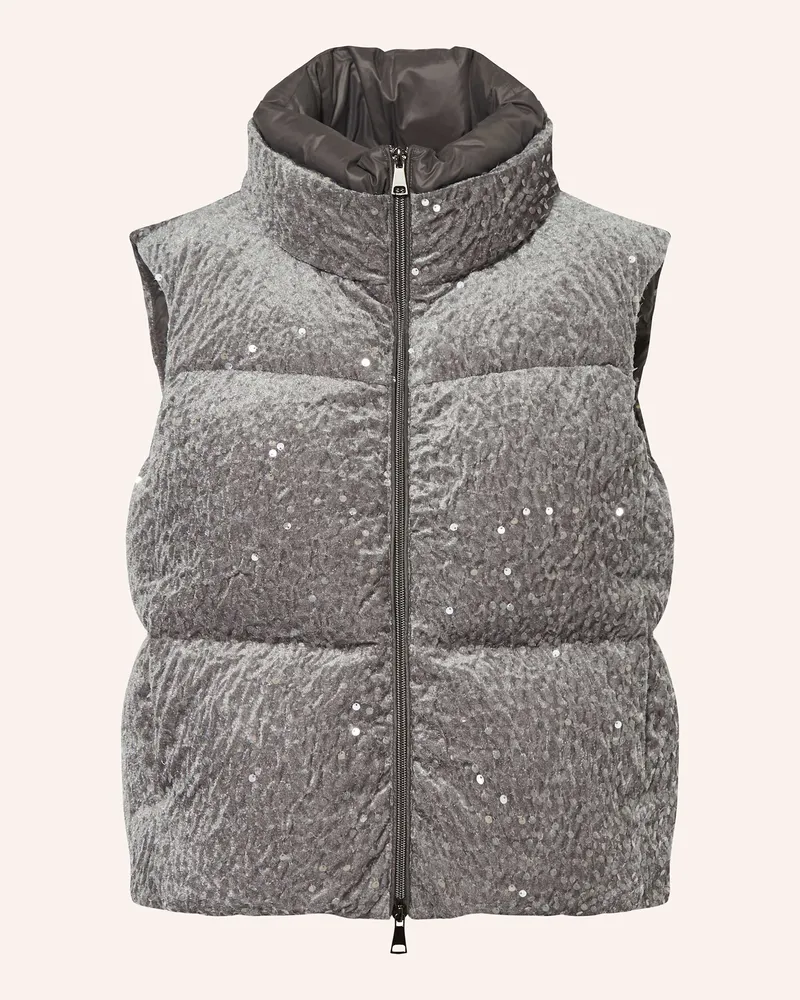 Luisa Cerano Daunenweste Mit Pailletten grau Grau