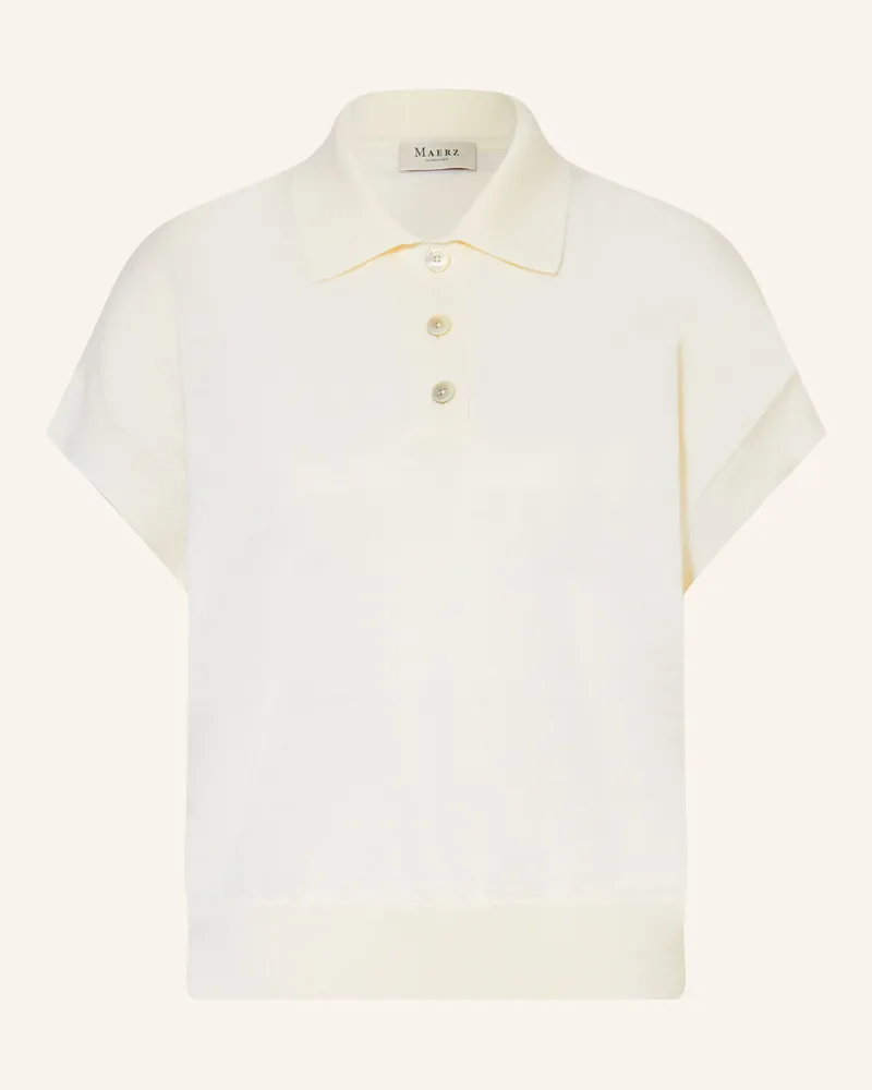 Maerz Strick-Poloshirt weiss Ecru