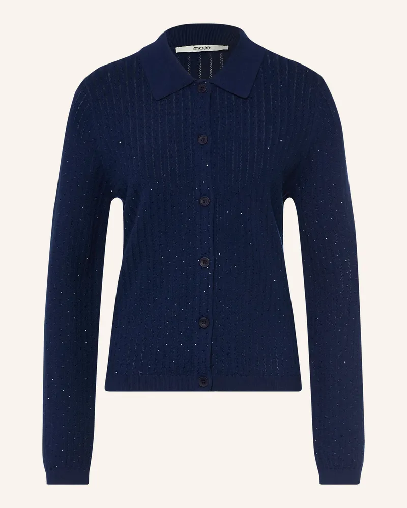 Maje Strickjacke Mit Schmucksteinen blau Dunkelblau