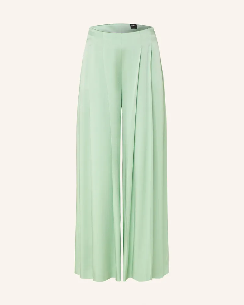 HUGO BOSS Marlenehose Tetosa Aus Satin gruen Mint