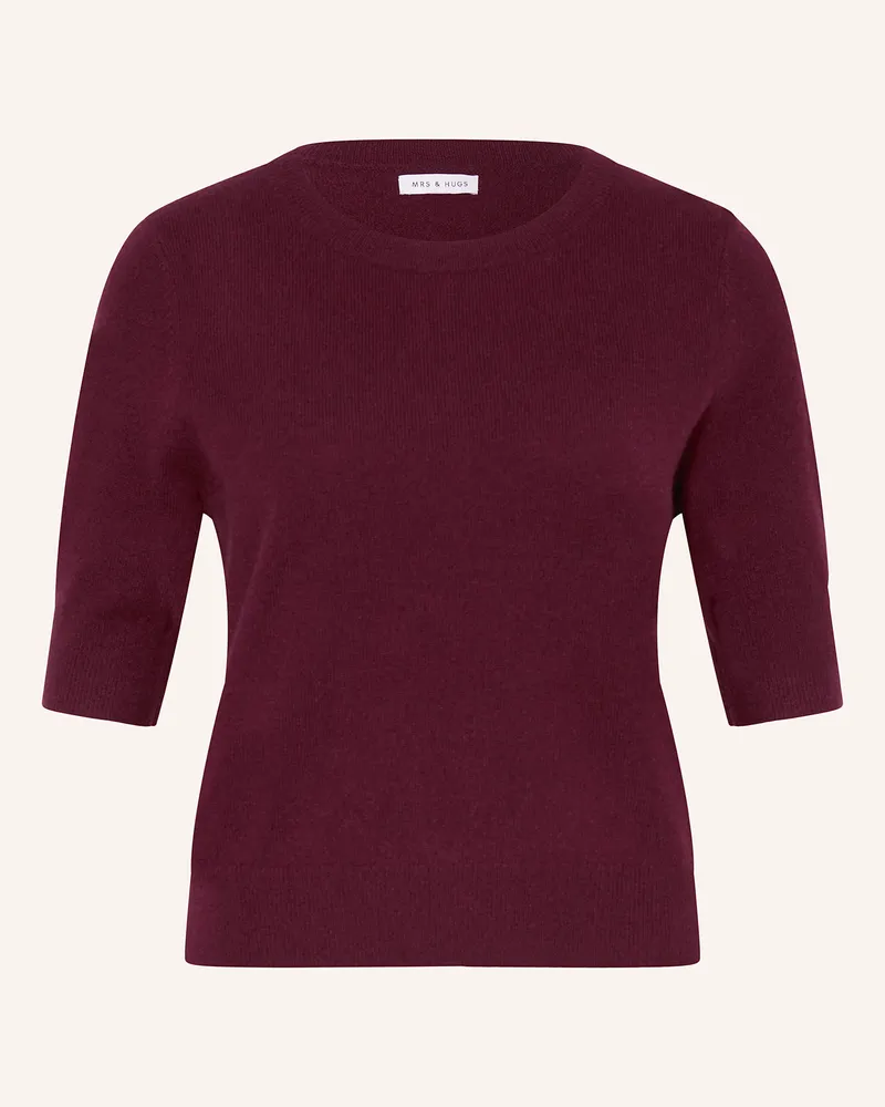 Mrs & HUGS Strickshirt Aus Cashmere rot Dunkelrot