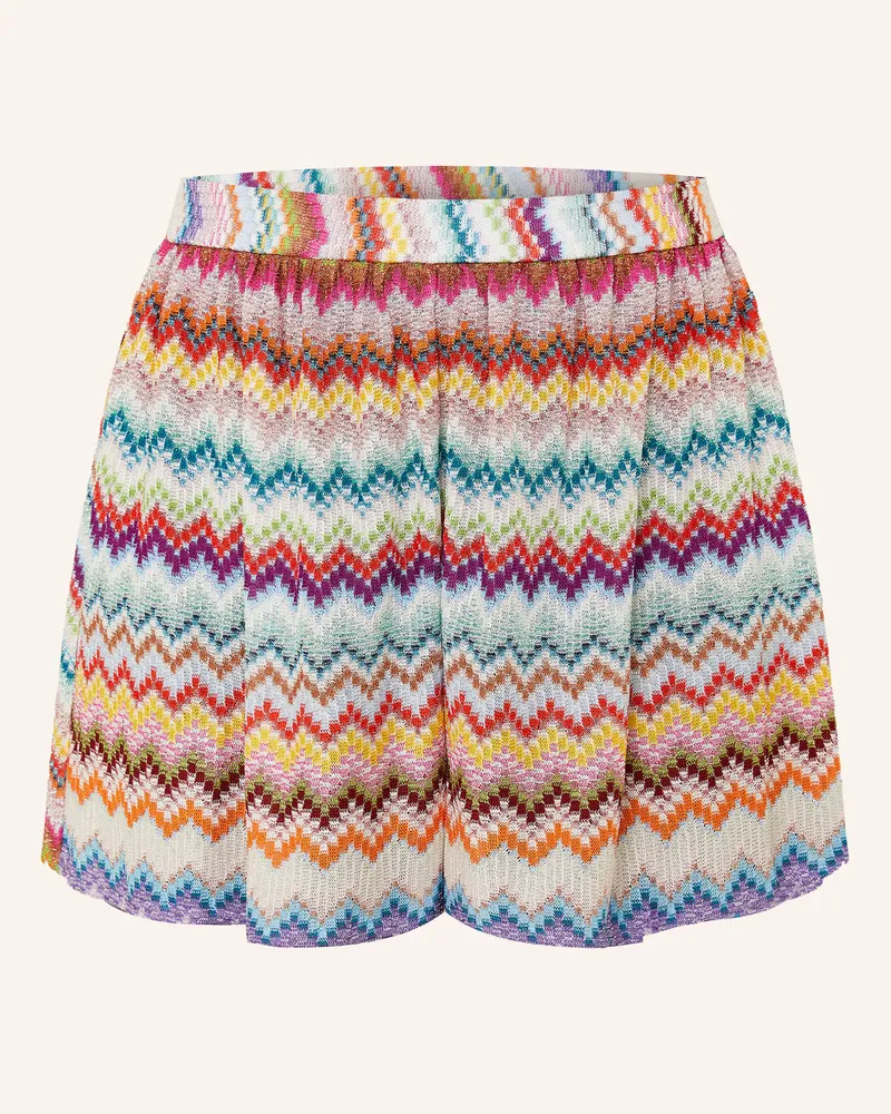Missoni Strickshorts Mit Glitzergarn rot Ecru