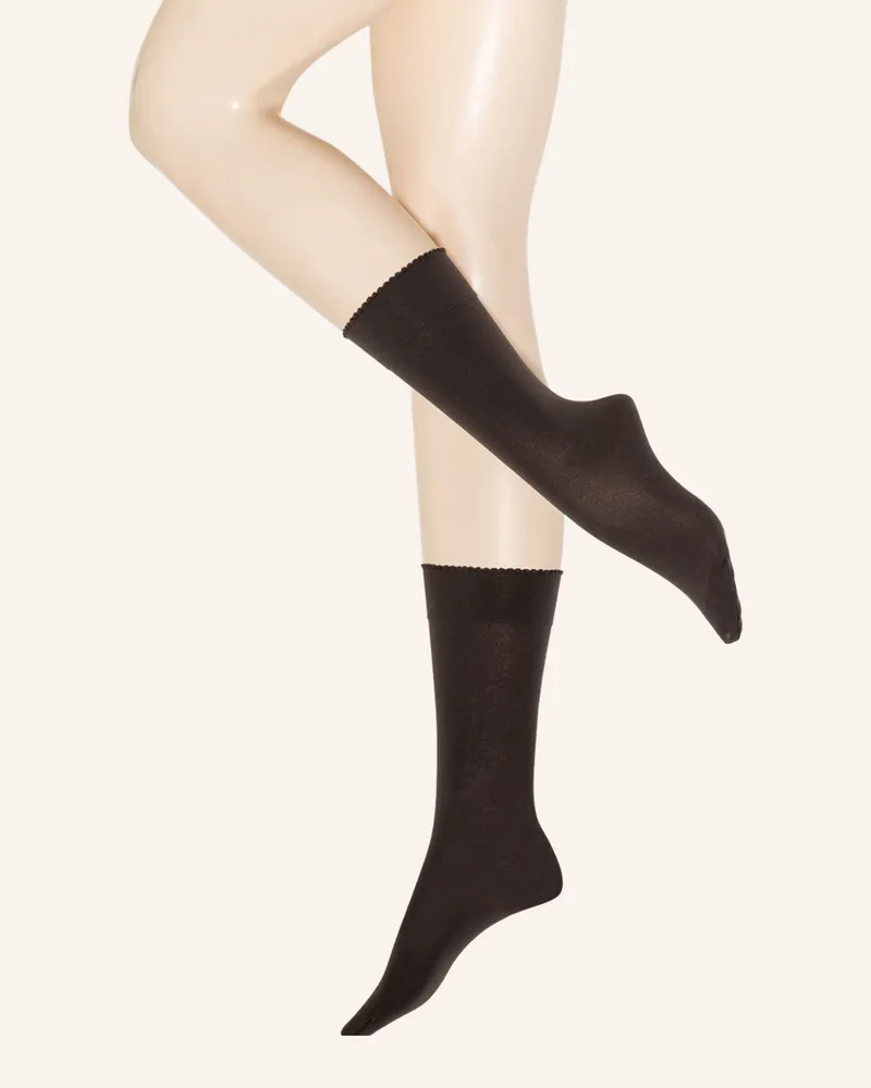 Wolford Fein-Kniestrümpfe Velvet De Luxe grau 7212