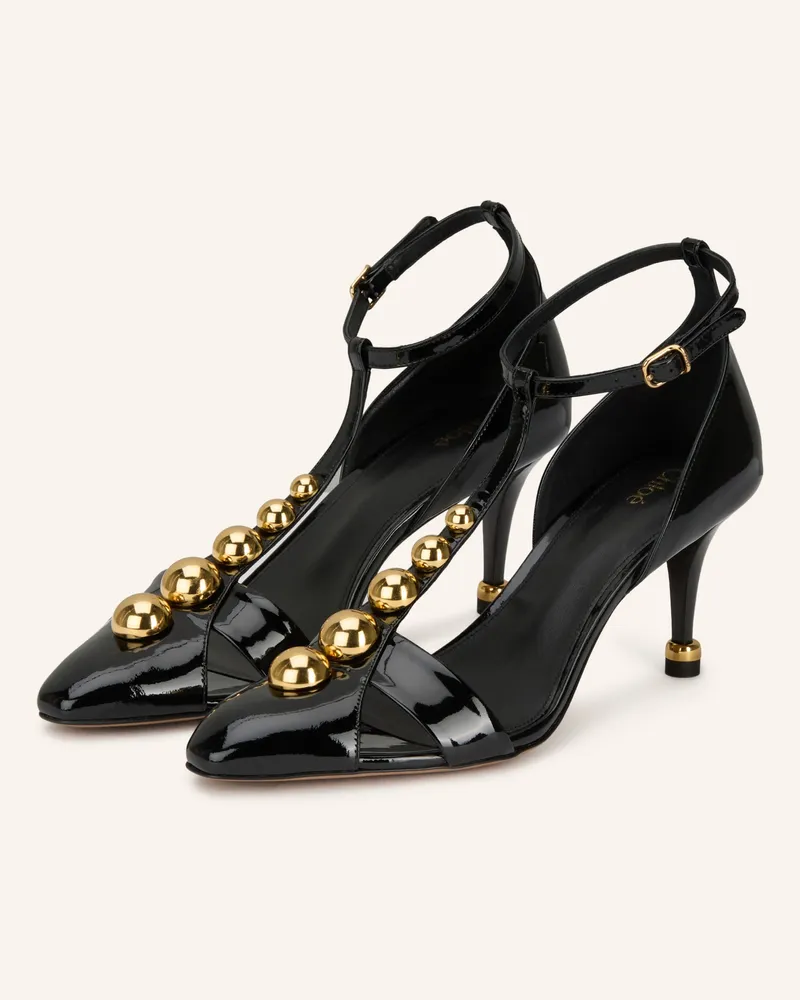 Chloé Lack-Pumps Mit Nieten schwarz 001