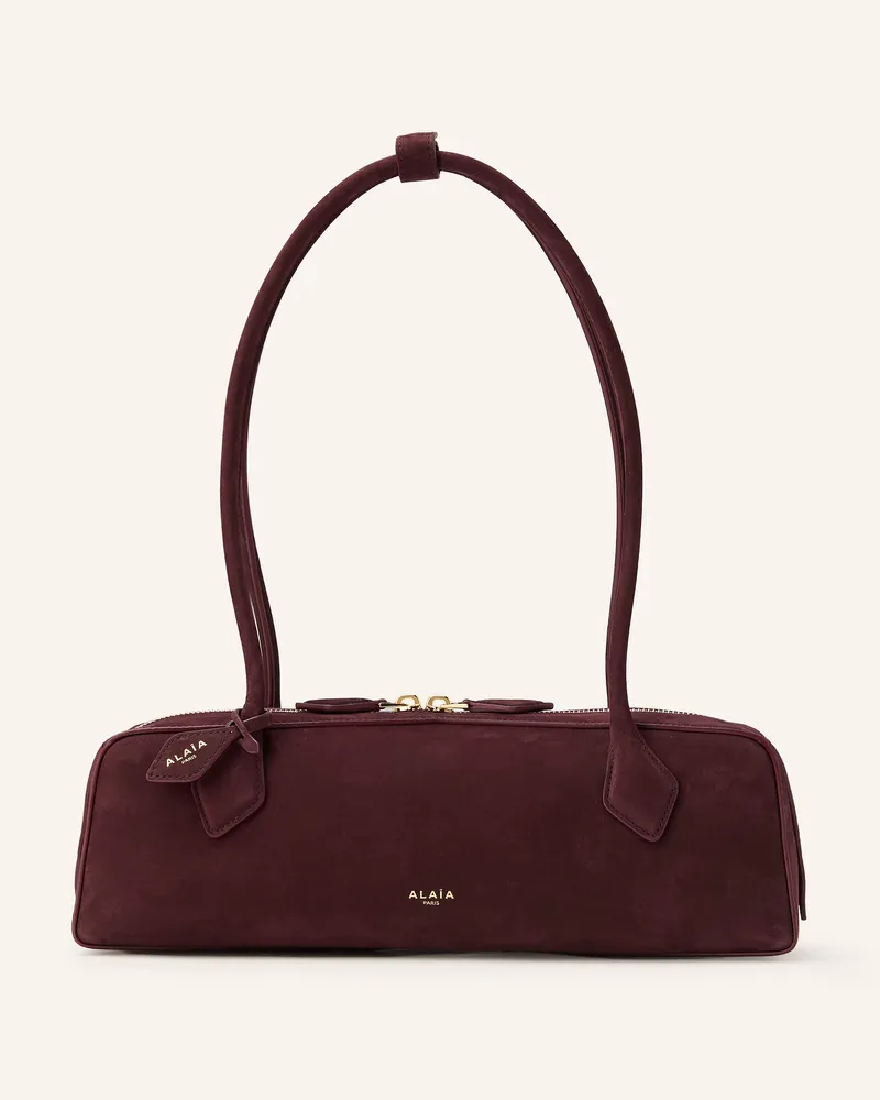 Alaïa Schultertasche Le Teckel Medium rot Dunkelbraun