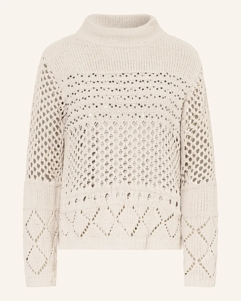 monari Pullover mit Pailletten Beige
