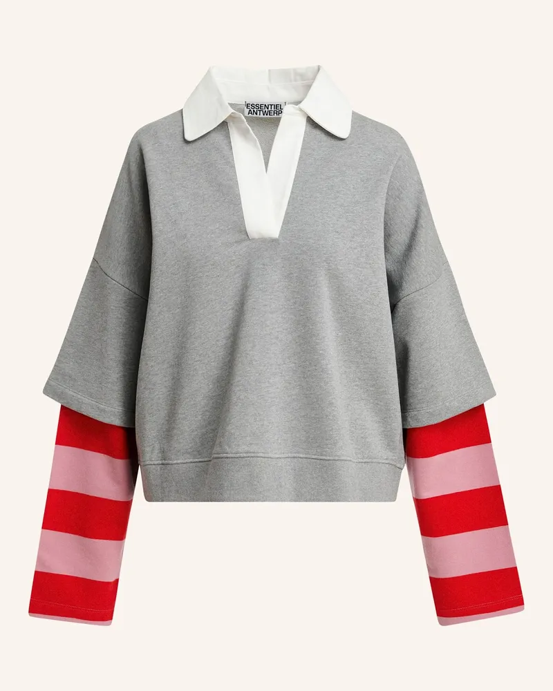 Essentiel Sweatshirt Kantelou Im Materialmix rot Rot