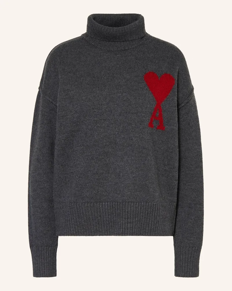AMI Paris Rollkragenpullover Dunkelgrau