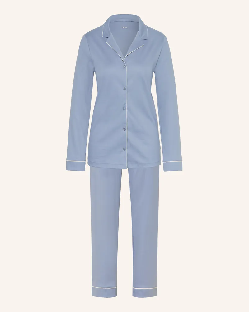 Calida Schlafanzug Night Lovers blau Hellblau