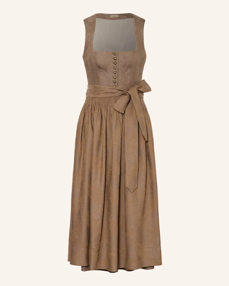 Gottseidank Dirndl Monika Mit Leinen braun Hellbraun