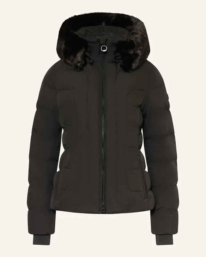 Wellensteyn Steppjacke Belvitesse Short Mit Abnehmbarem Kunstpelz schwarz Schwarz