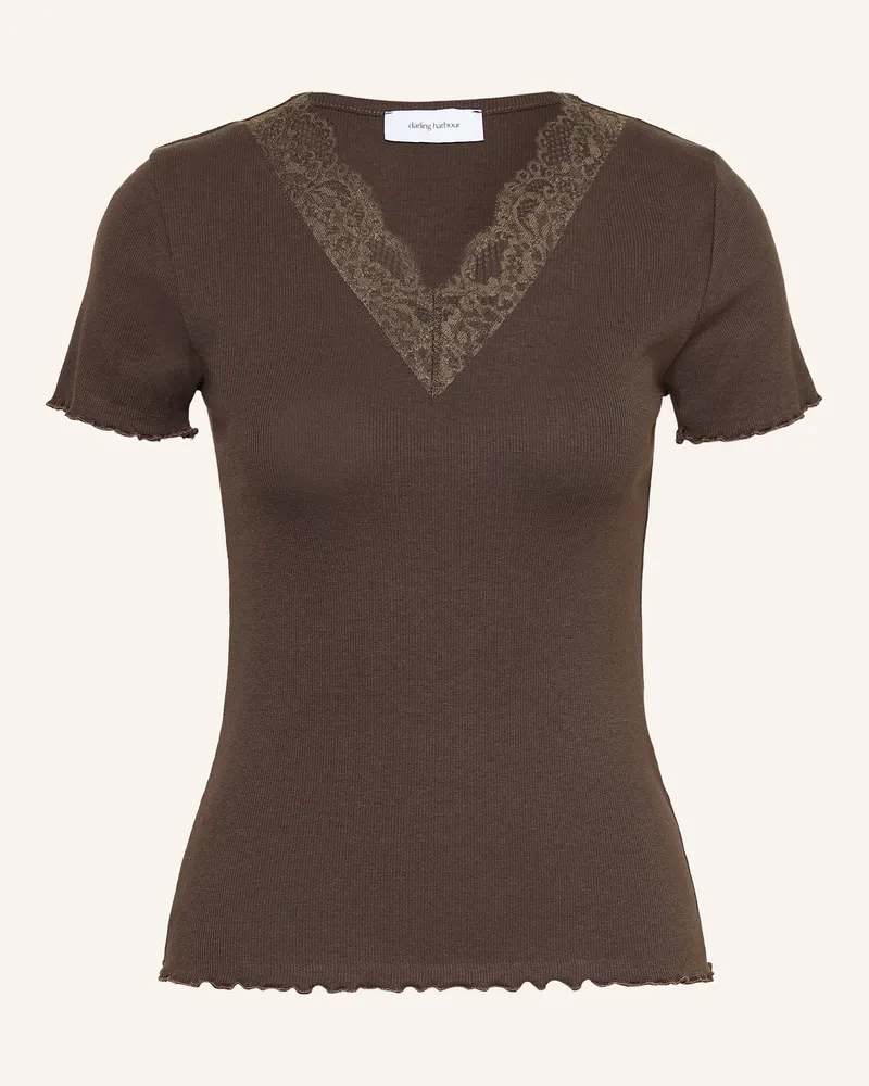 Darling Harbour T-Shirt Mit Spitze braun Chocolate