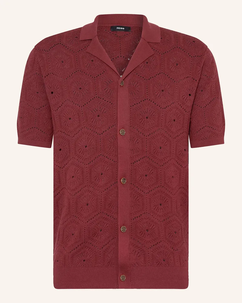 Reiss Strickhemd ROYCE Regular Fit Dunkelrot